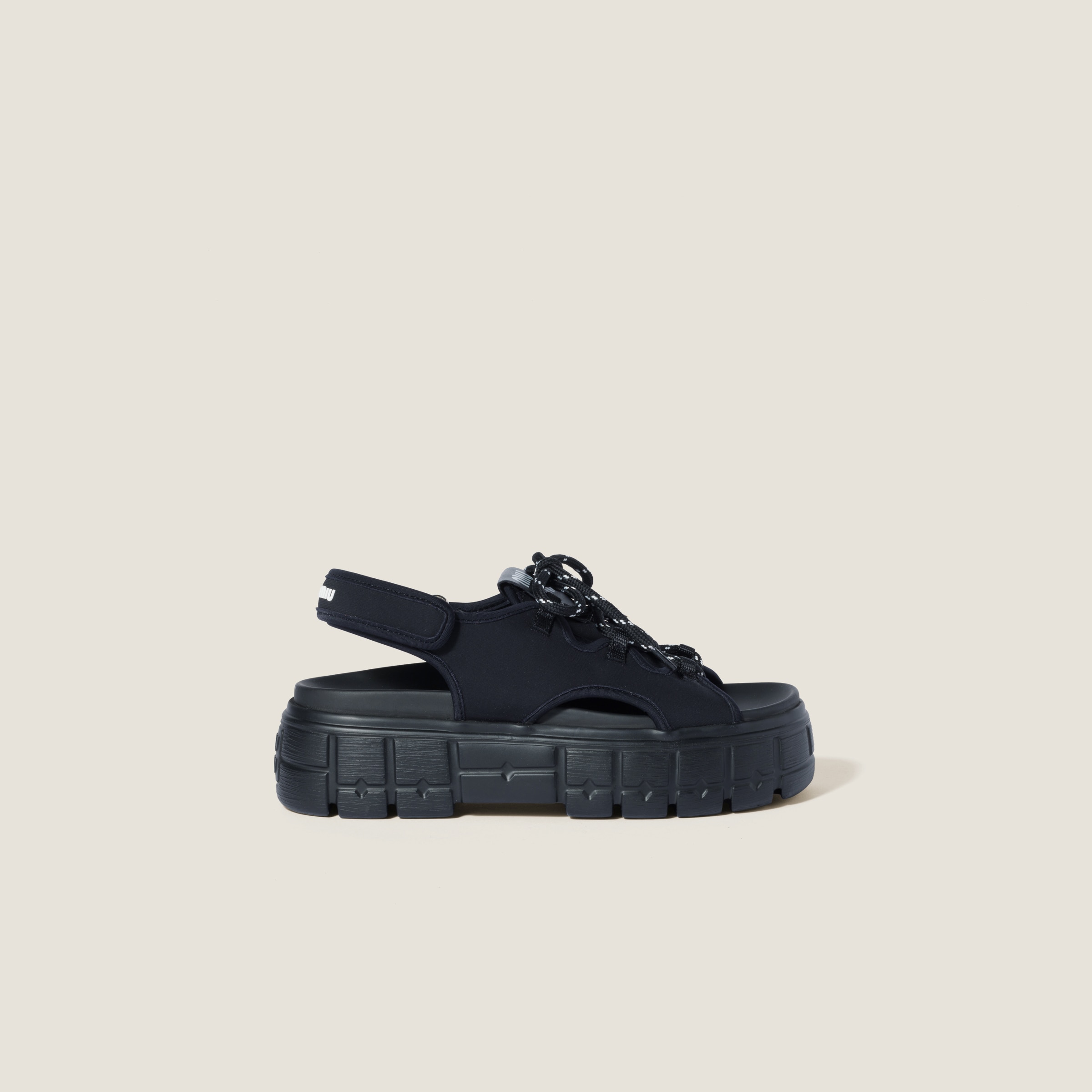 Miu Miu Chunky Neoprene Sandals In Black