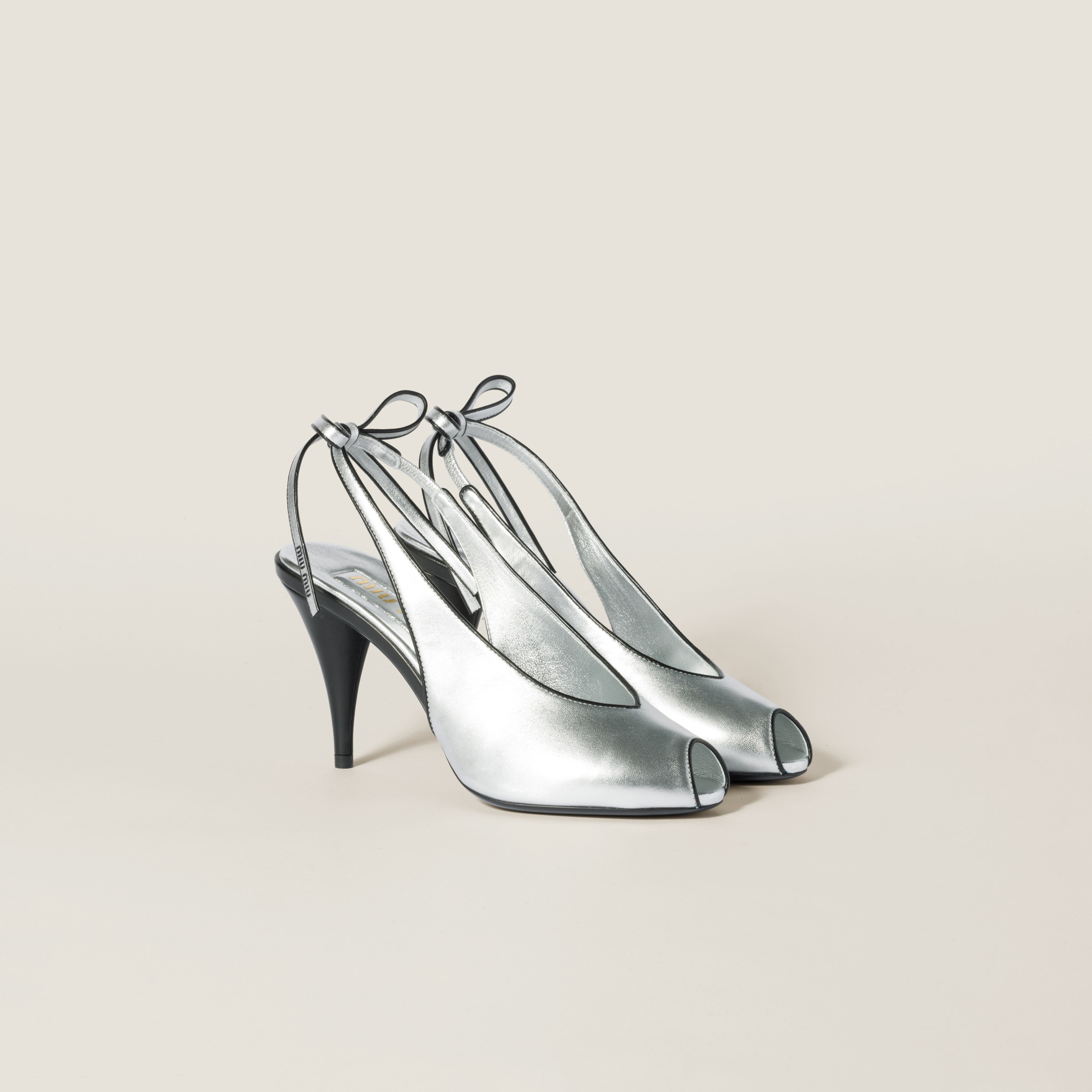 Miu Miu Mordoré Nappa Leather Slingbacks In Multi