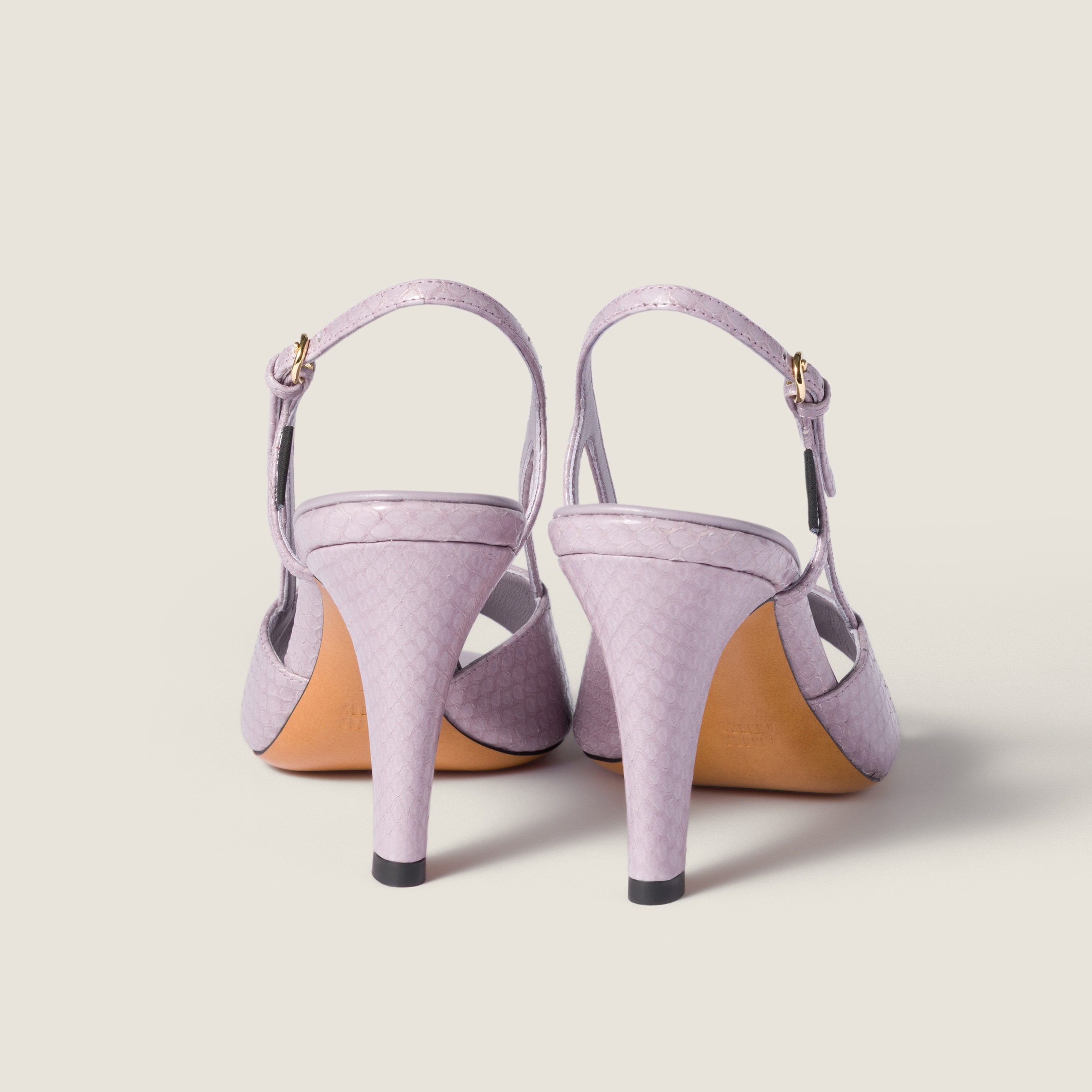 Miu Miu Slingback Heeled Sandals In Purple