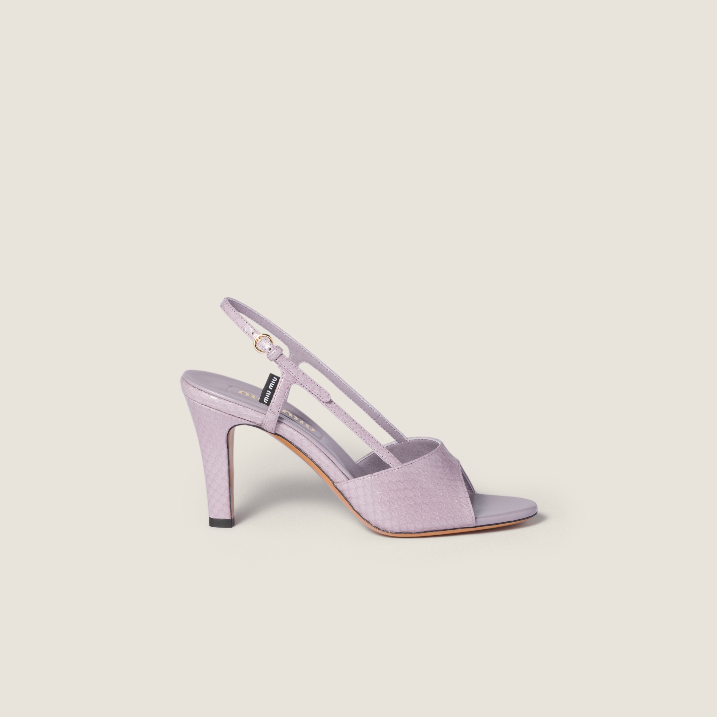 Miu Miu Slingback Heeled Sandals In Purple
