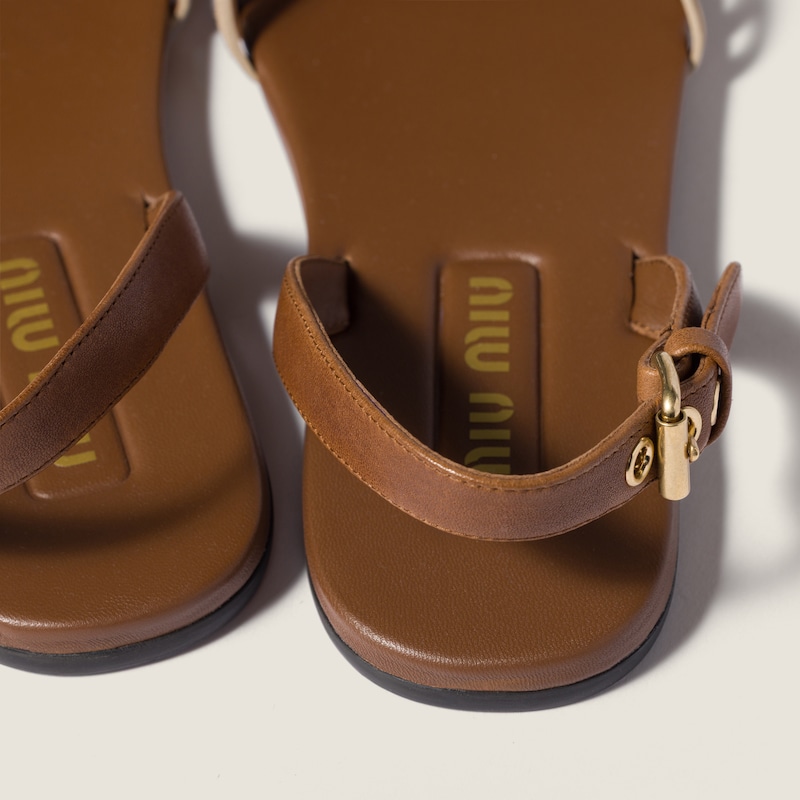 Nappa and suede leather sandals