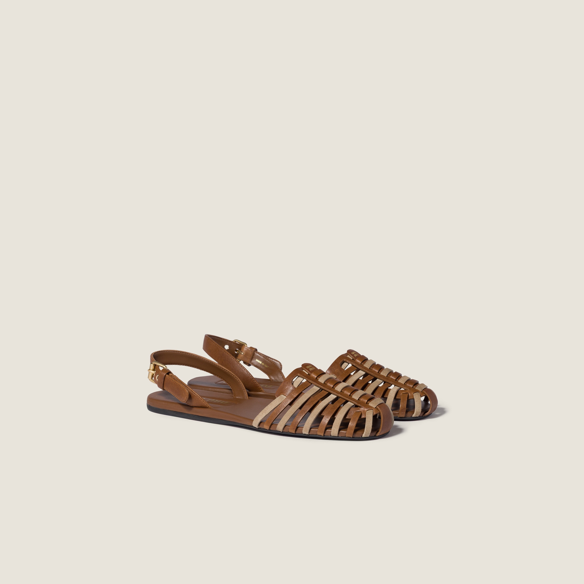 Nappa and suede leather sandals from Miu Miu - $1,290