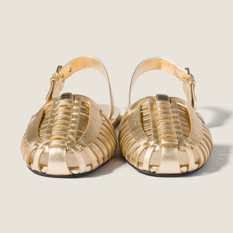Laminated nappa leather fisherman sandals