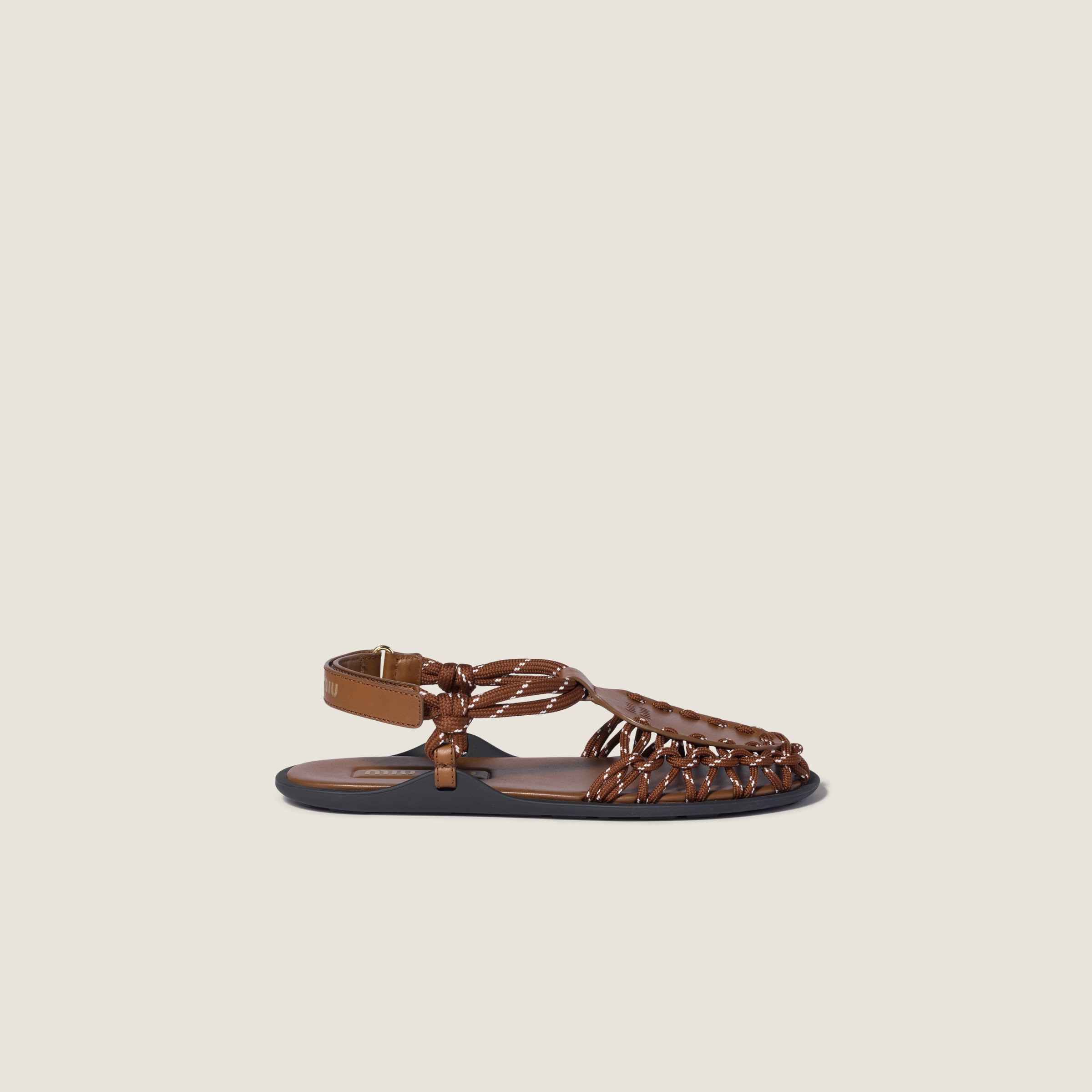 Miu Miu Leather and cord sandals