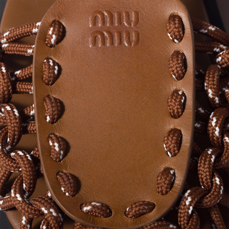 Leather and cord sandals