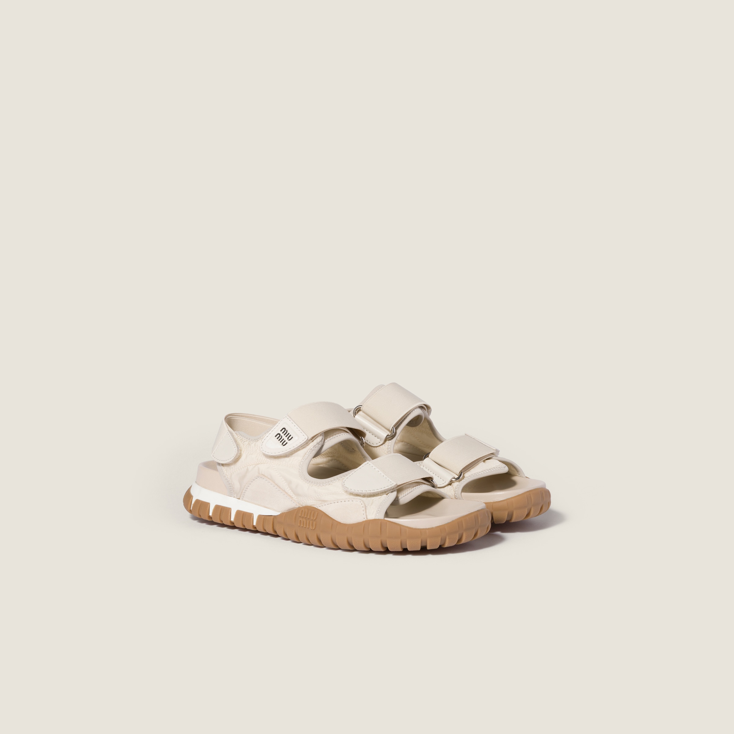 Tyre technical fabric and suede sandals from Miu Miu - $1,120