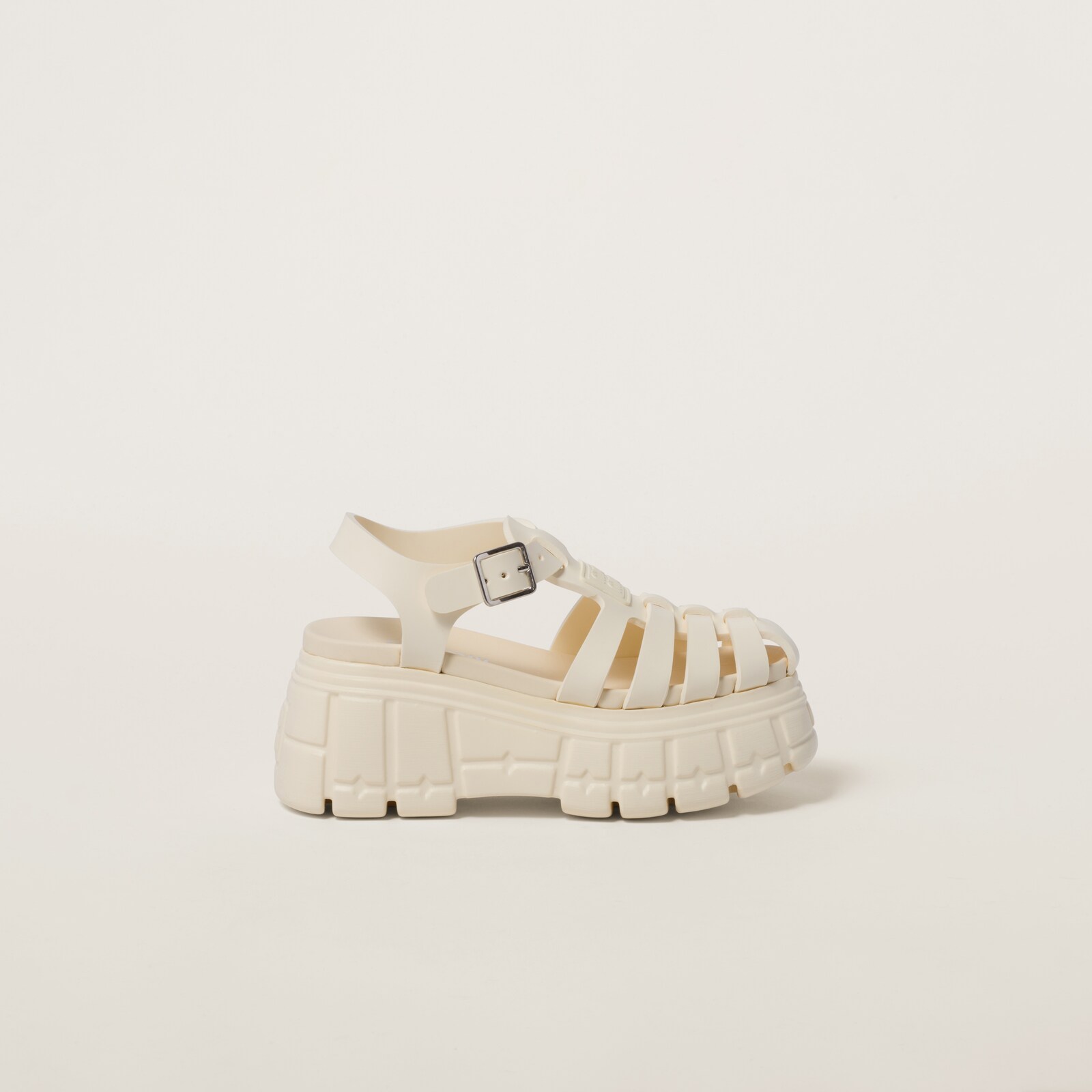 Ivory Eva Platform Sandals Miu Miu