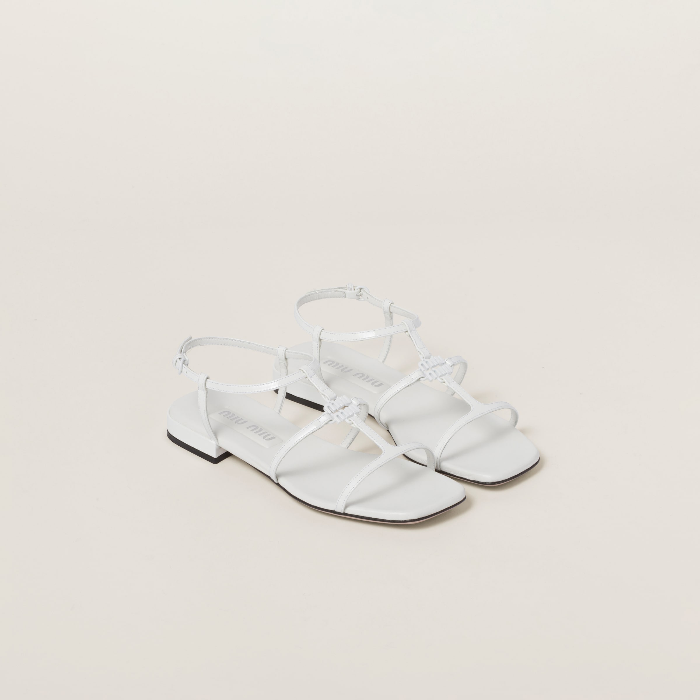 White hot sale patent sandals