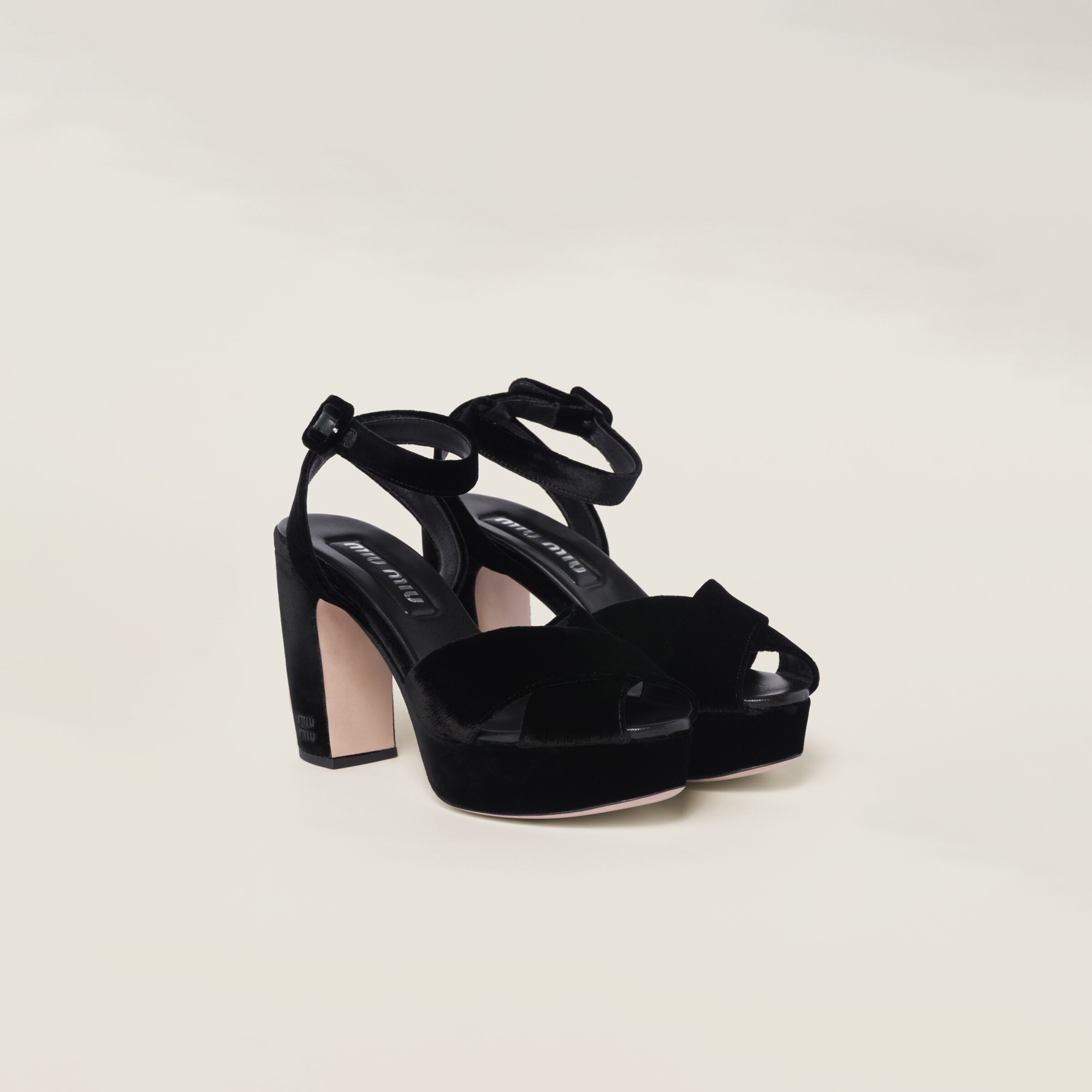 Black Velvet Sandals Miu Miu