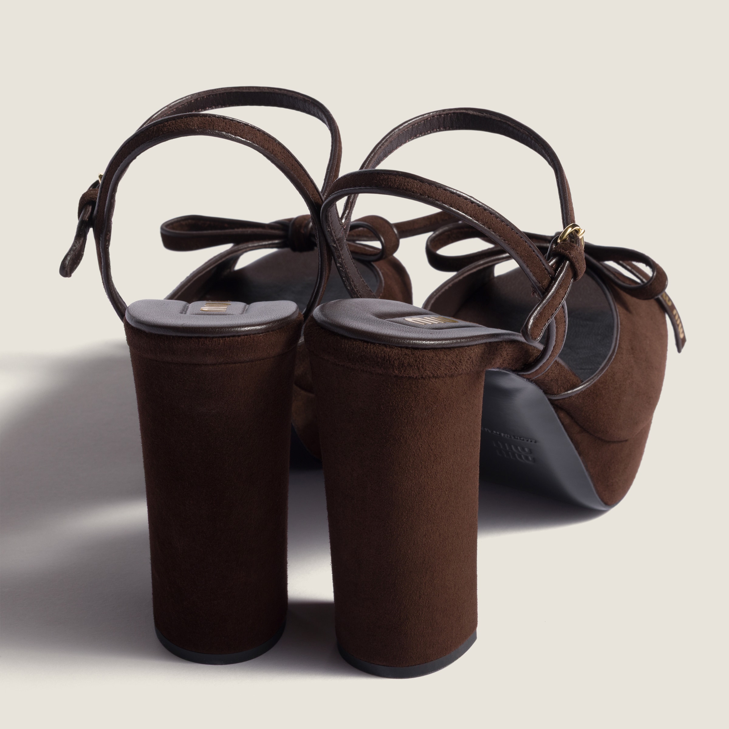 Miu Miu Bow-detail Block-heel Sandals In Multi