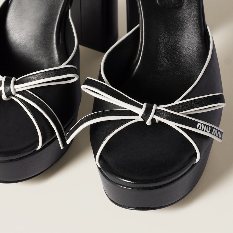 Nappa leather platform sandals