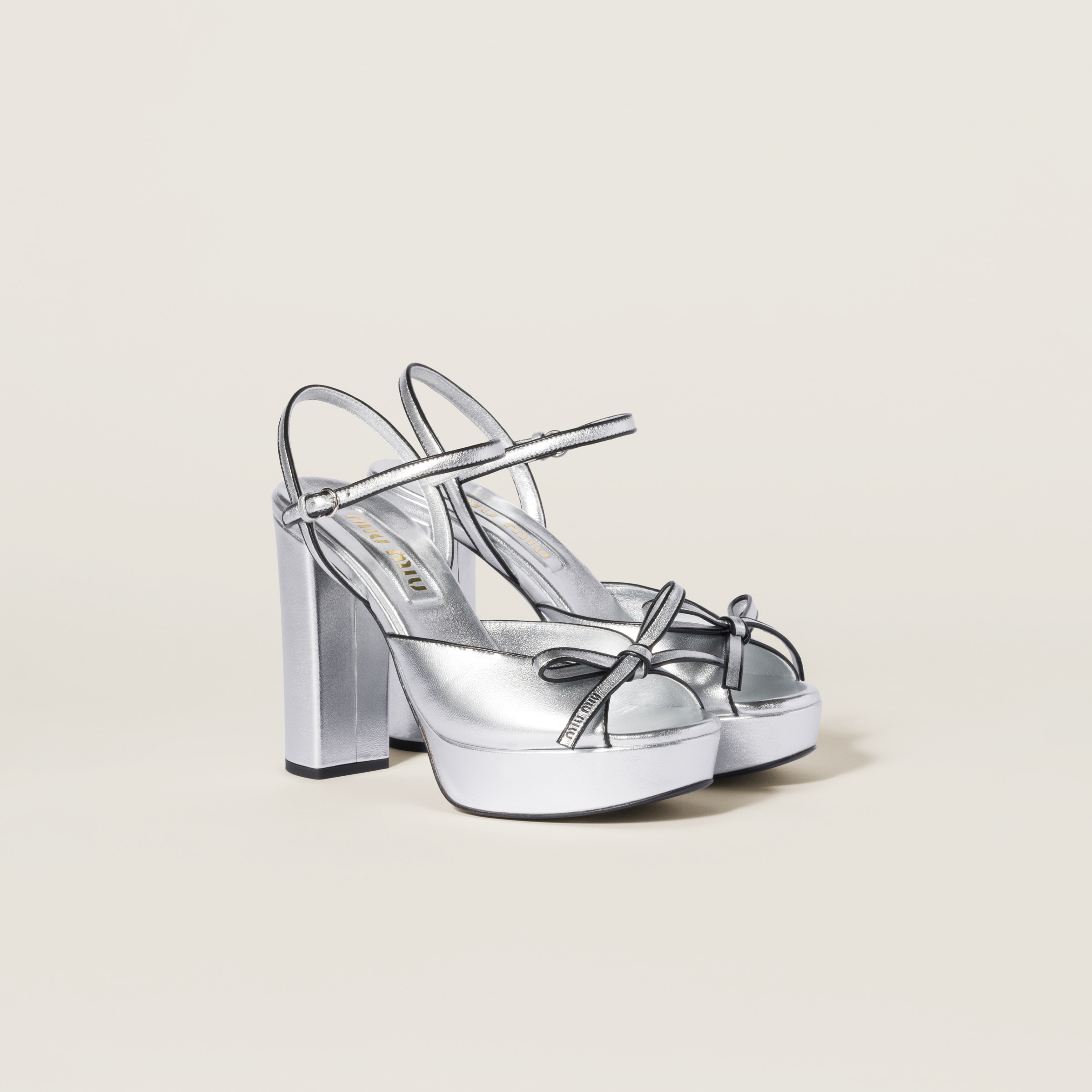 Mordoré nappa leather platform sandals