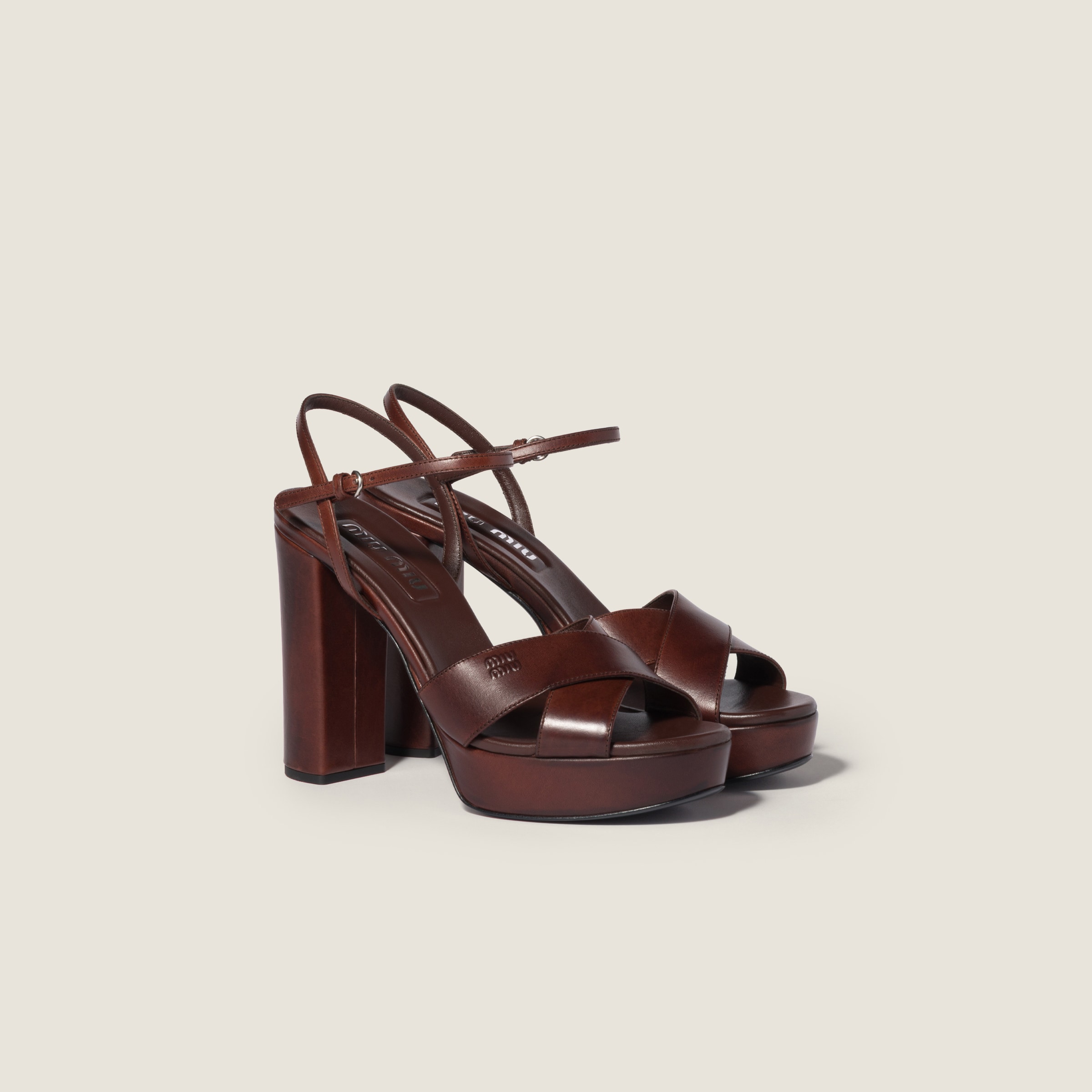 Leather platform sandals from Miu Miu - $1,450