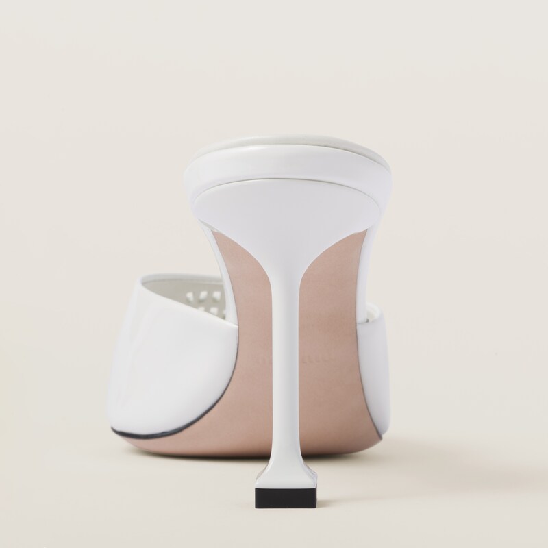 Patent leather mules