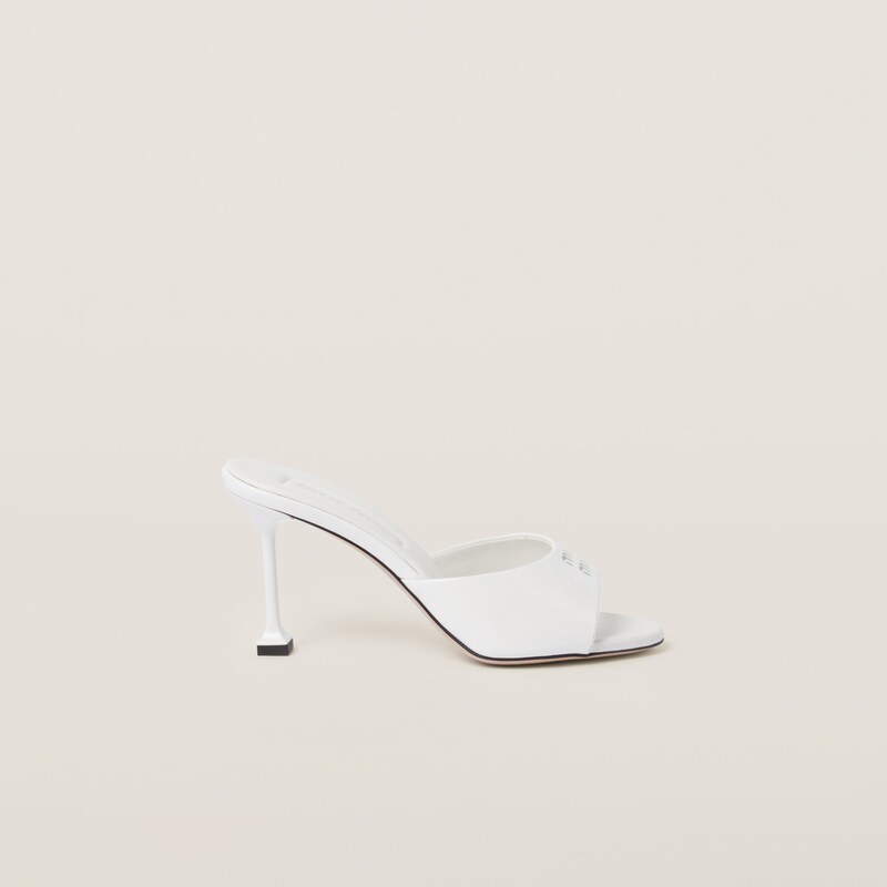 Patent leather mules