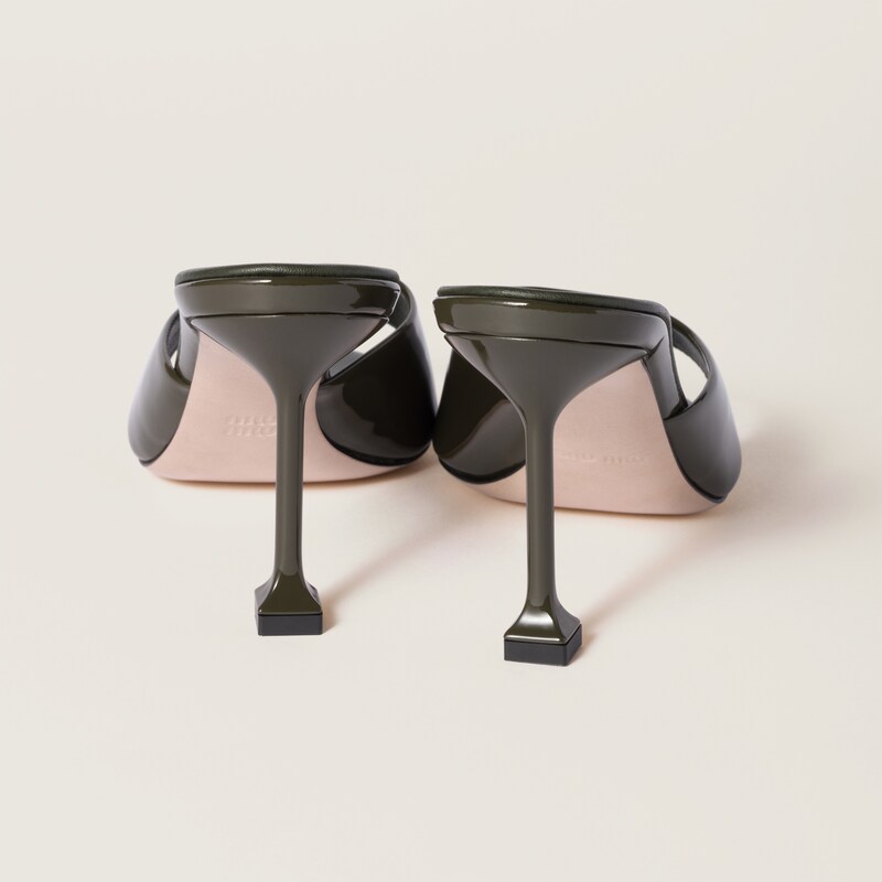 Patent leather mules