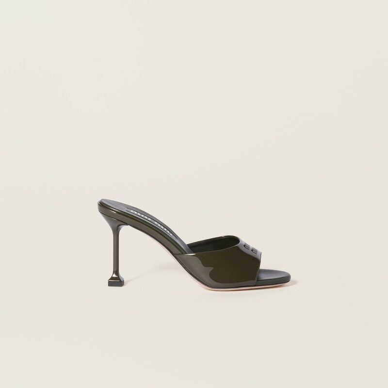 Patent leather mules