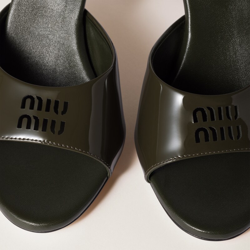 Patent leather mules