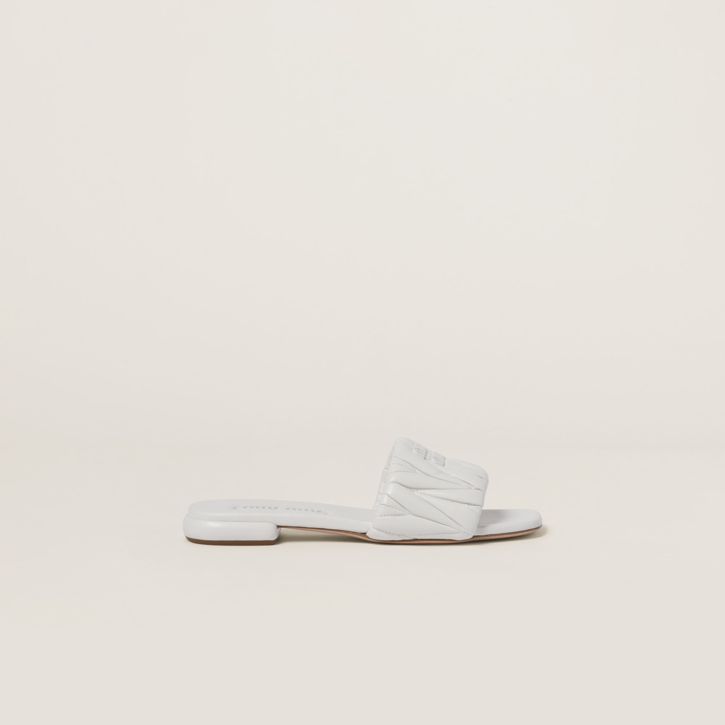 White leather deals slides