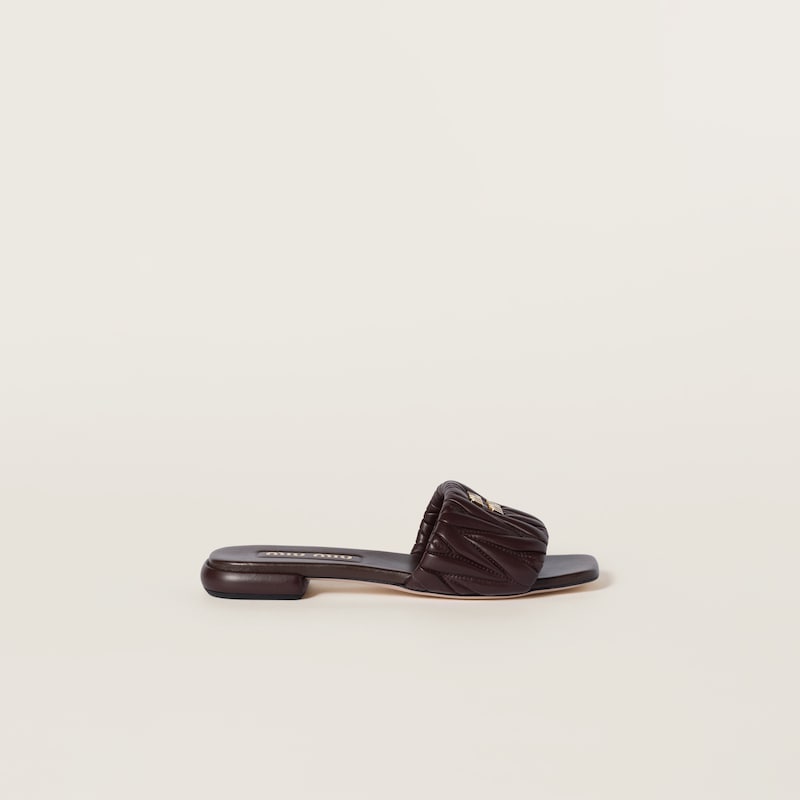 Matelassé nappa leather slides