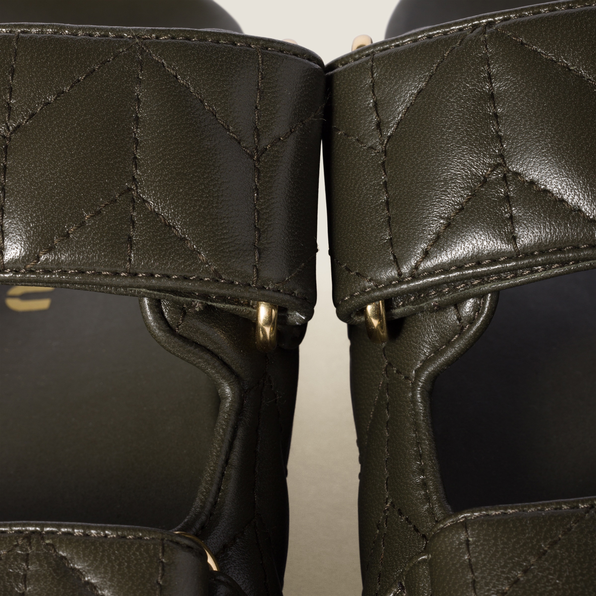 Shop Miu Miu Matelassé Nappa Leather Slides In Loden Green