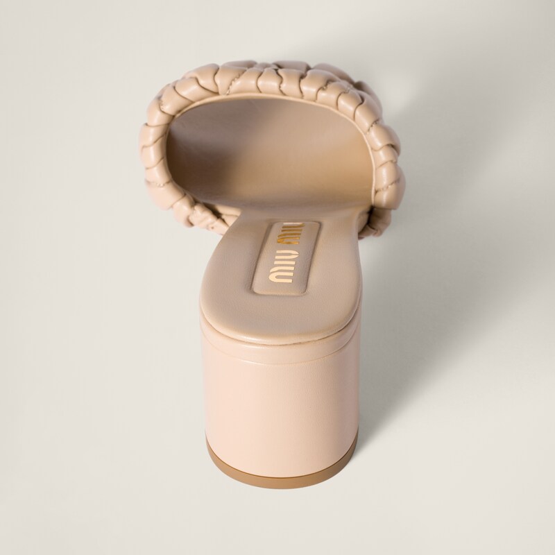 Matelassé nappa leather slides