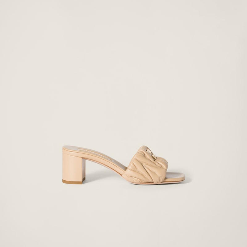 Matelassé nappa leather slides