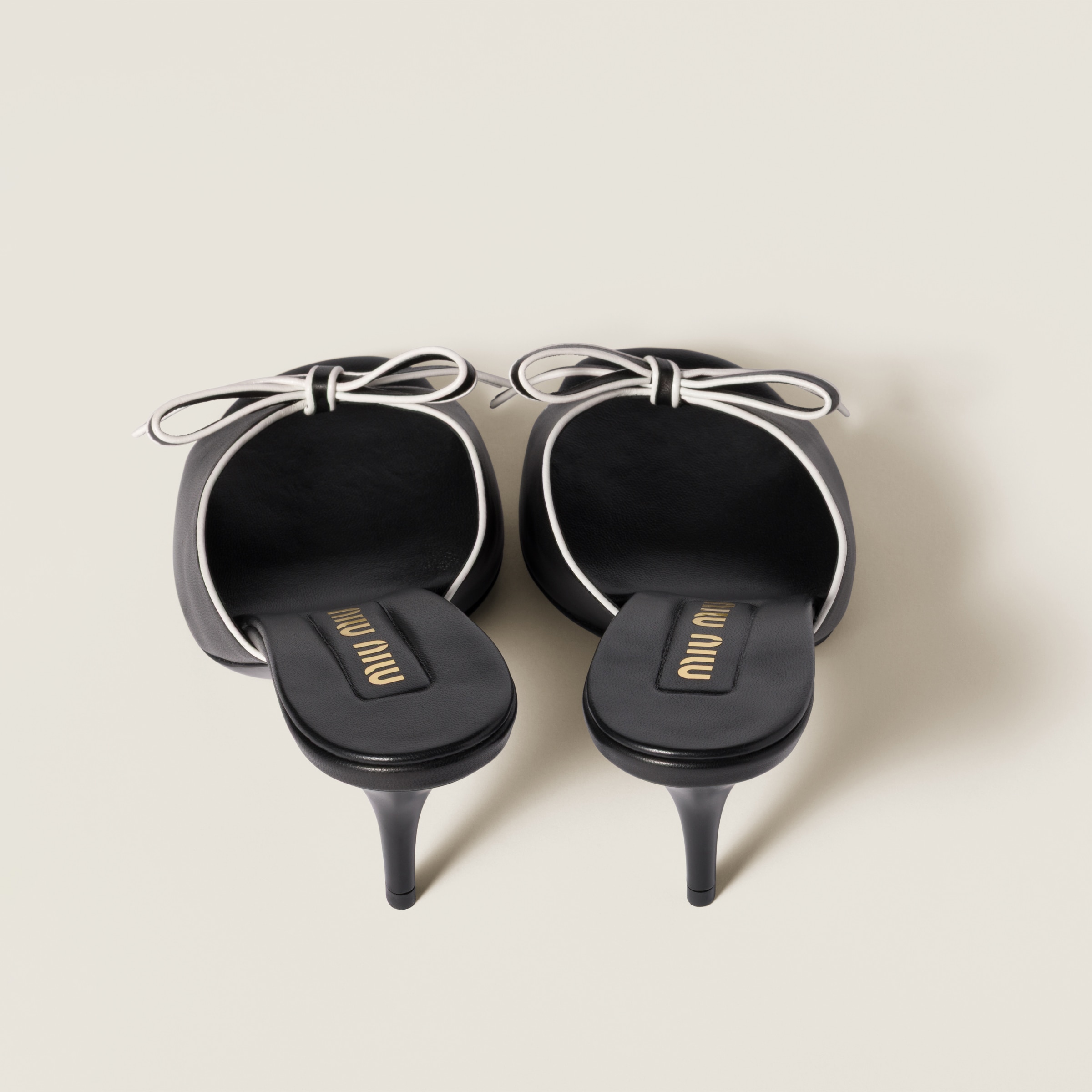 Miu Miu Nappa Leather Bow Mules