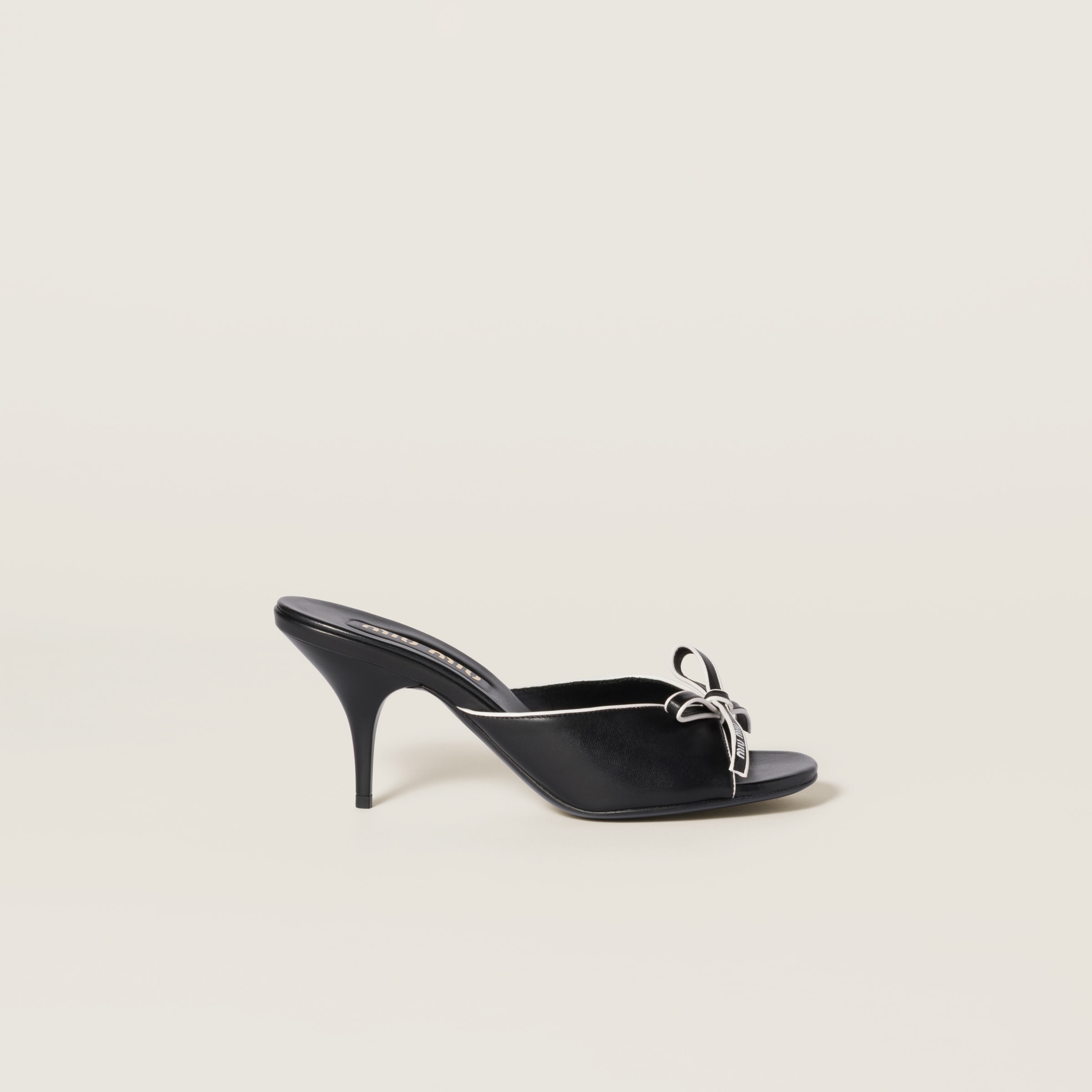 Miu Miu Nappa Leather Bow Mules