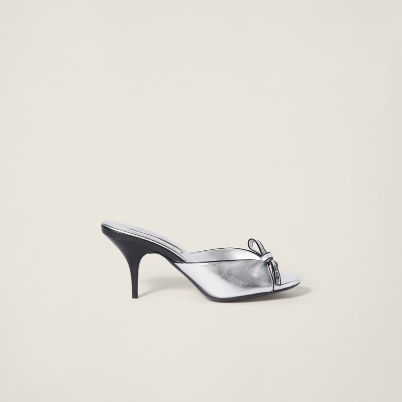 Mordoré nappa leather sandals with bow