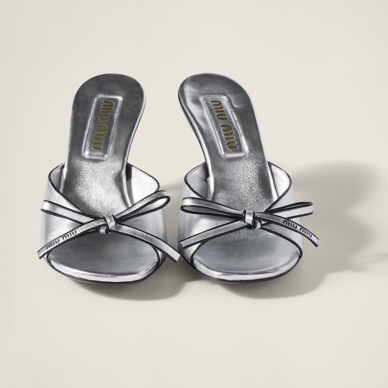 Mordoré nappa leather sandals with bow