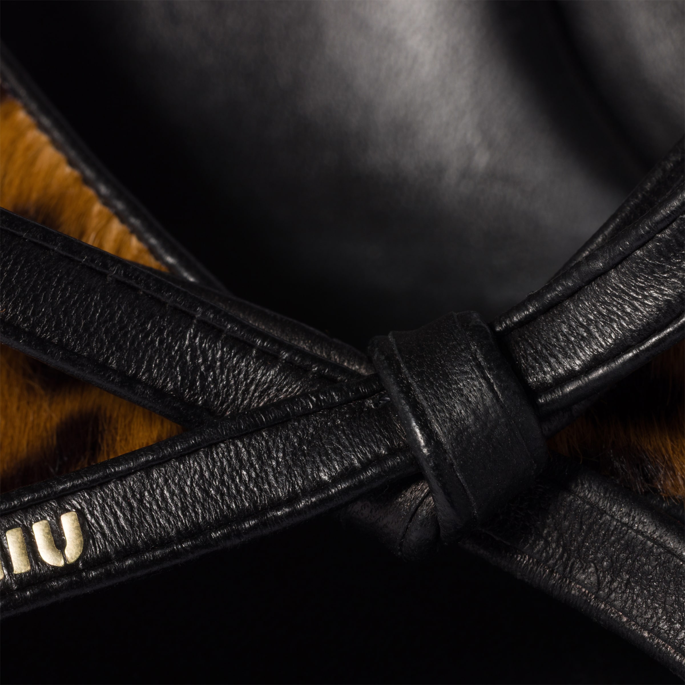 Miu Miu Printed Leather Sandals With Bow In Animal Print