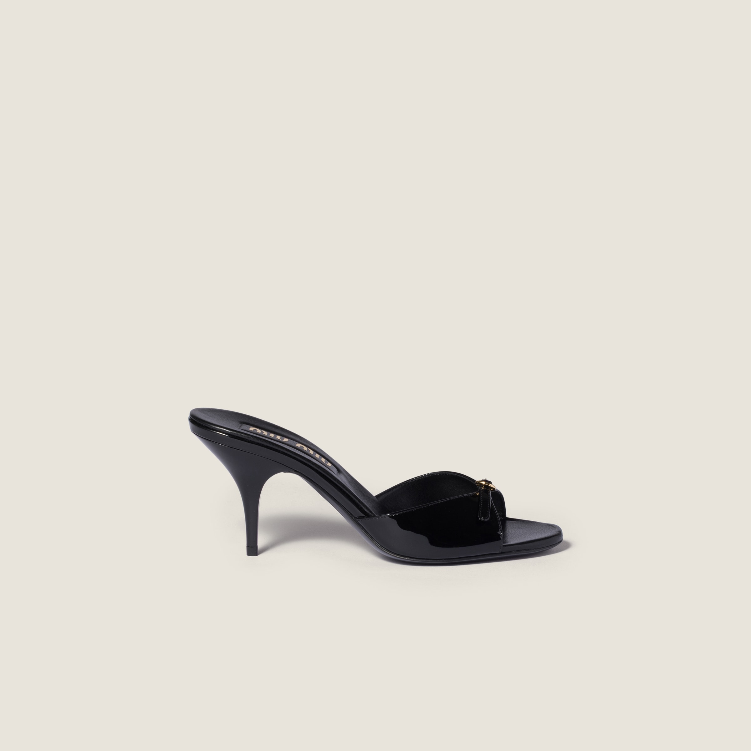 Patent leather mules with buckle - Collection Collections | Miu Miu