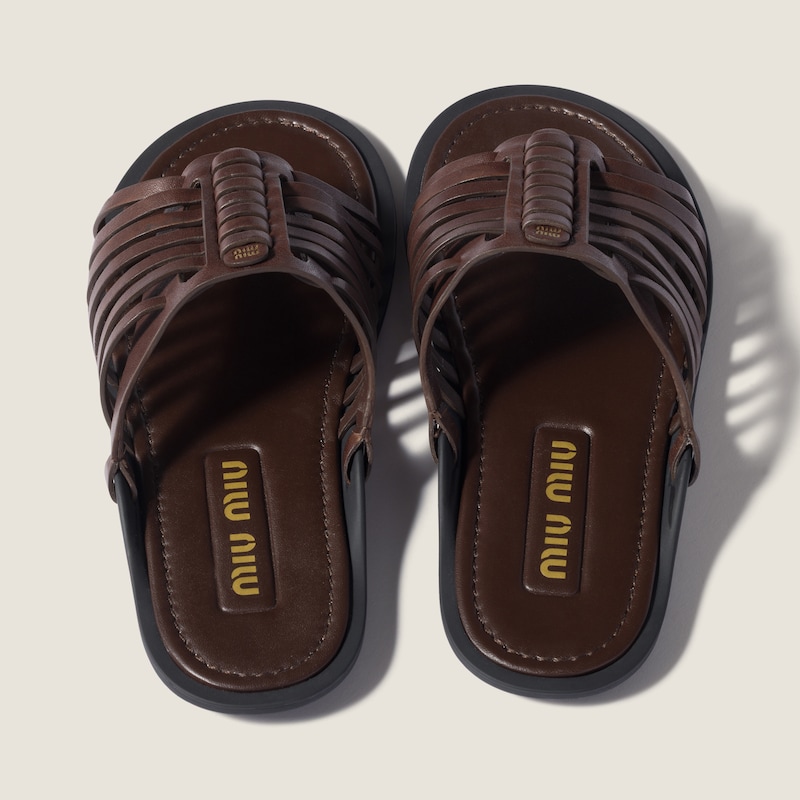 Nappa leather slides