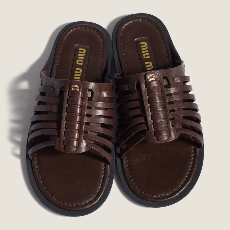 Nappa leather slides