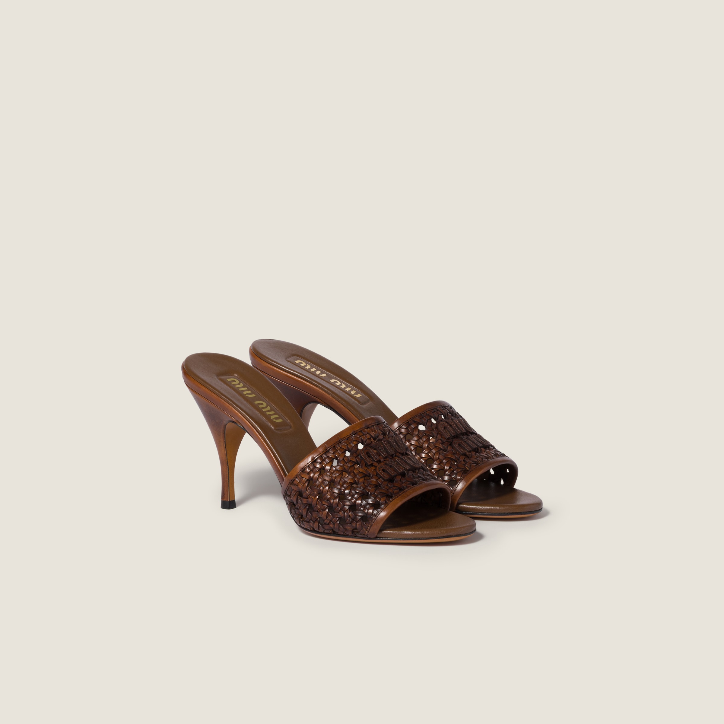 Woven leather sandals from Miu Miu - $1,450