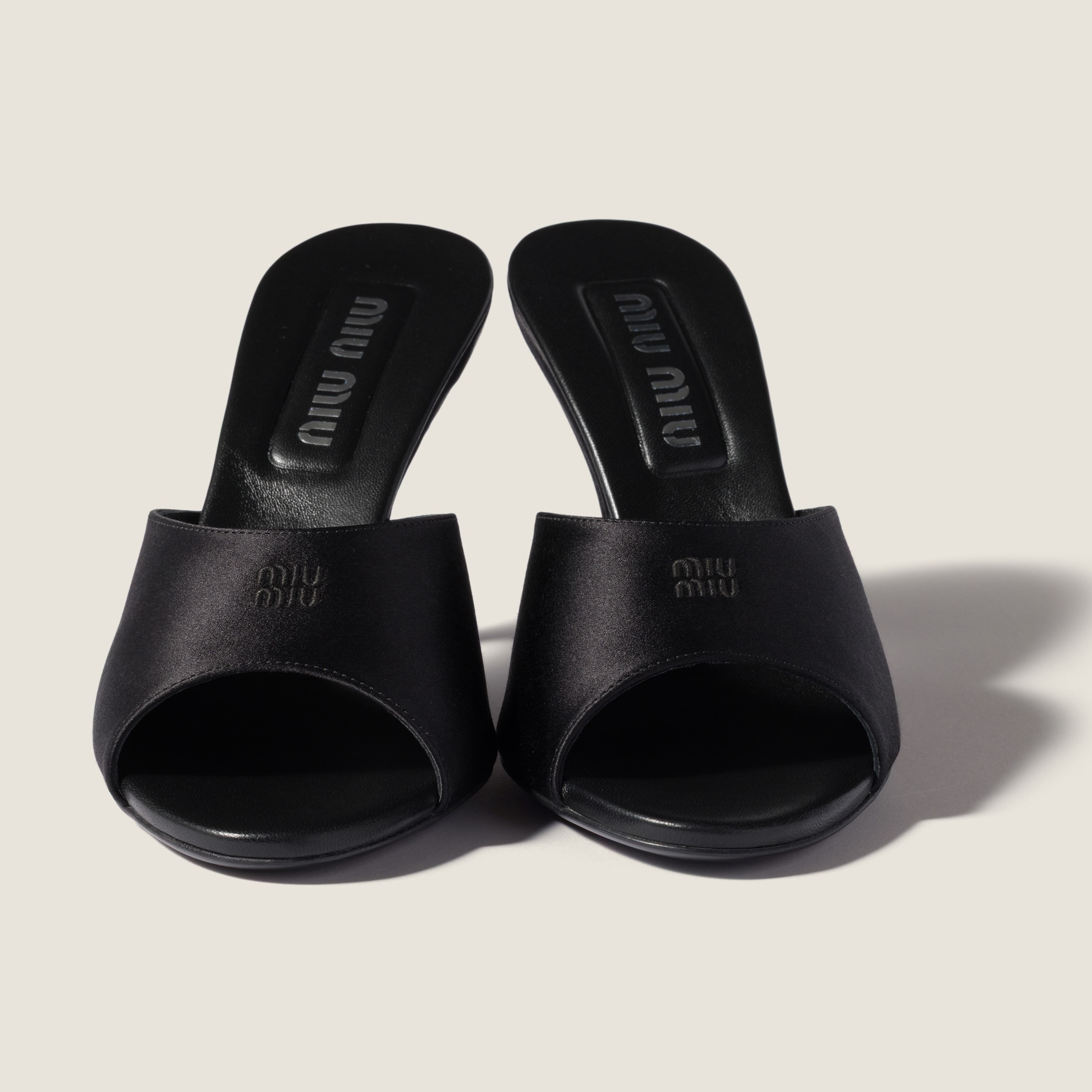 Black Satin Sandals | Miu Miu - United States