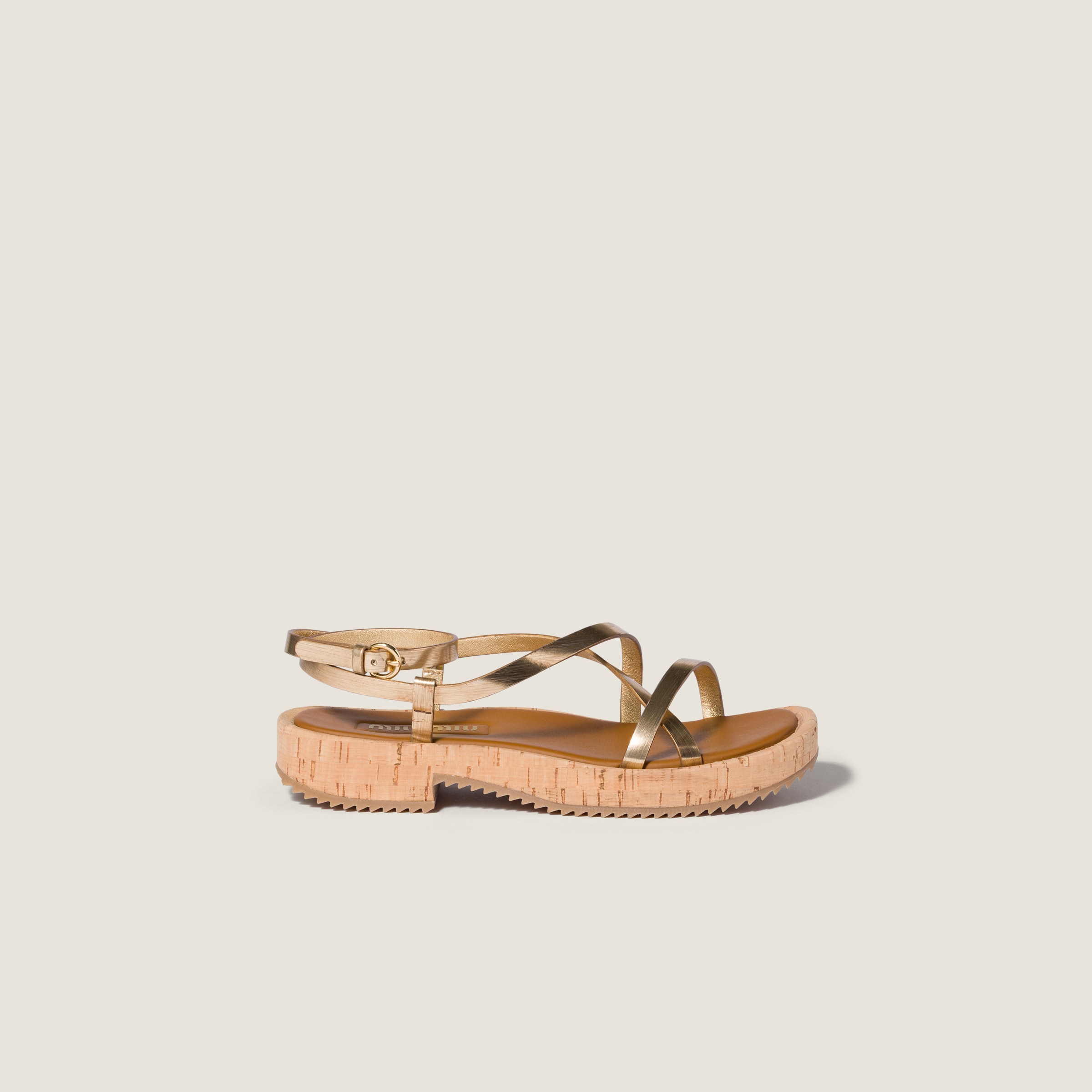 Miu Miu Metallic leather sandals