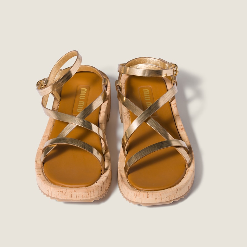 Metallic leather sandals