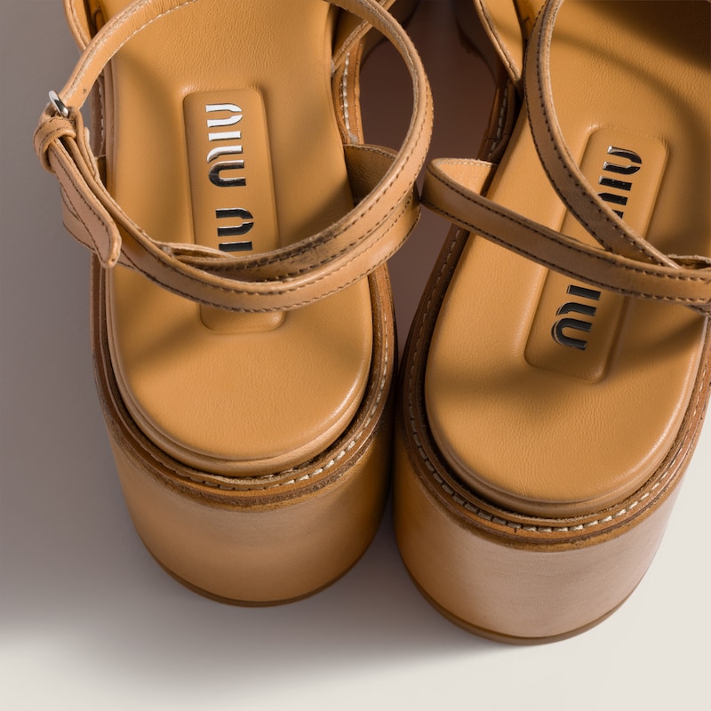 Leather platform sandals