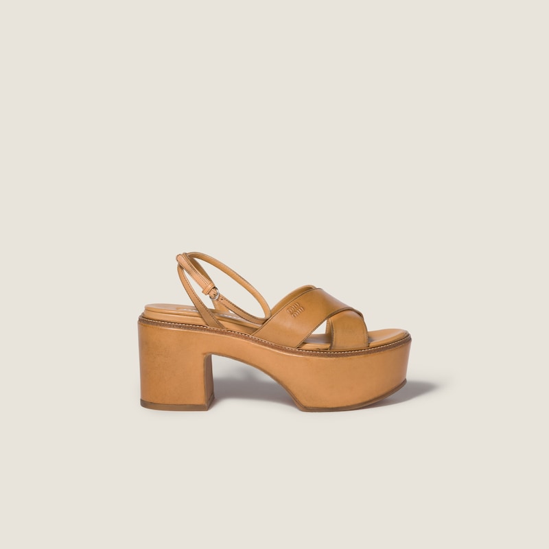 Leather platform sandals