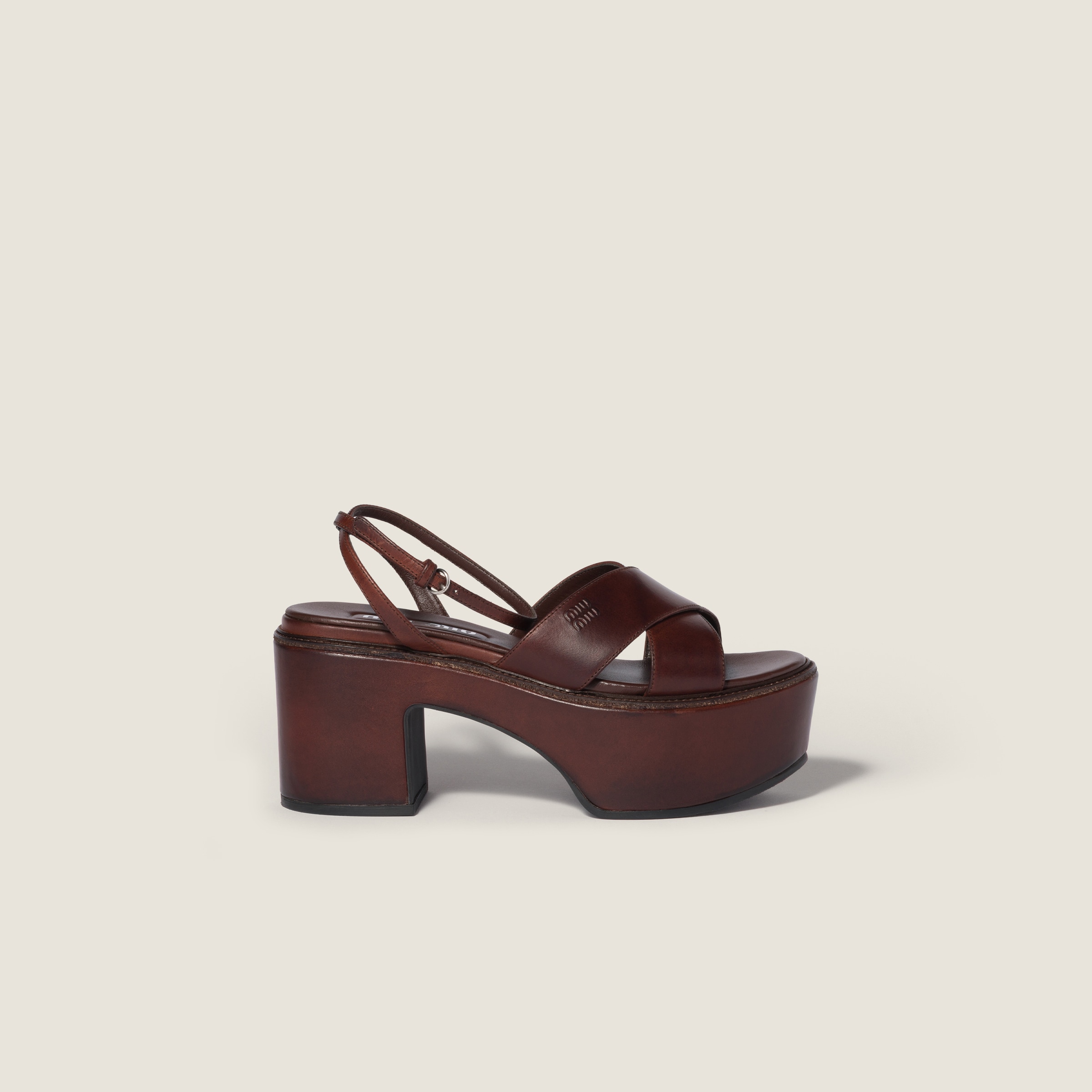 Miu Miu Leather platform sandals