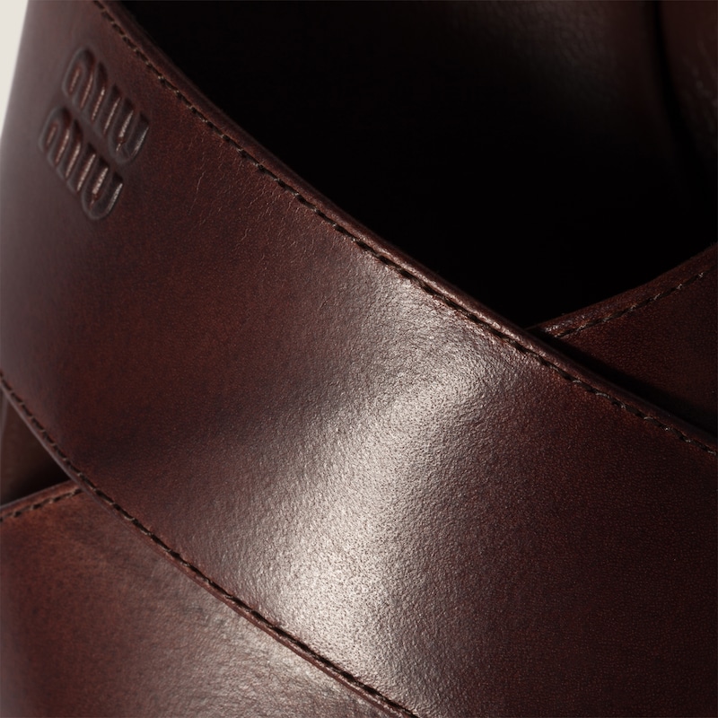 Leather platform sandals
