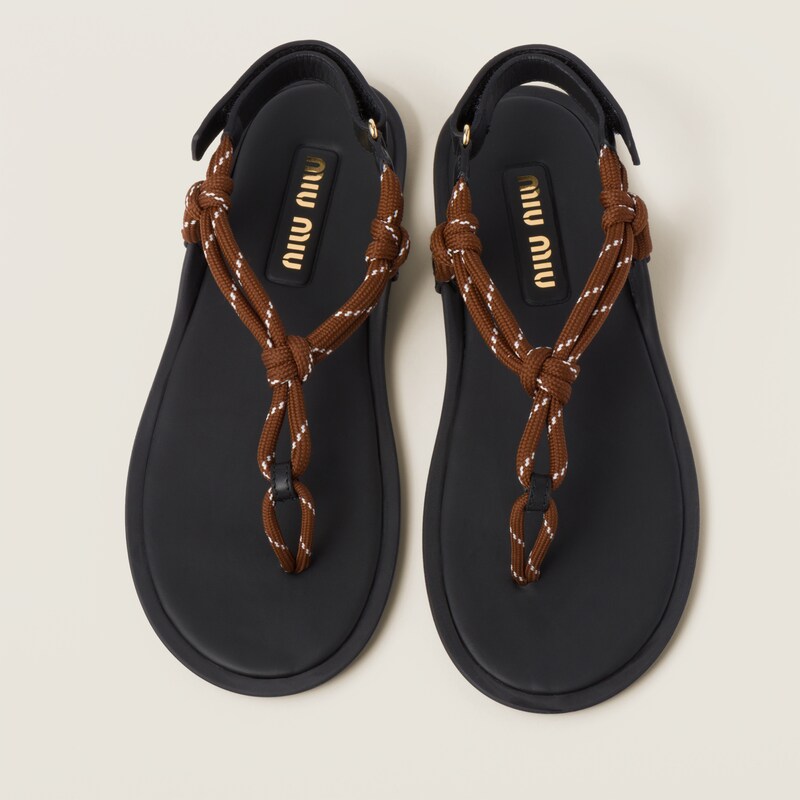 Riviere cord and leather sandals