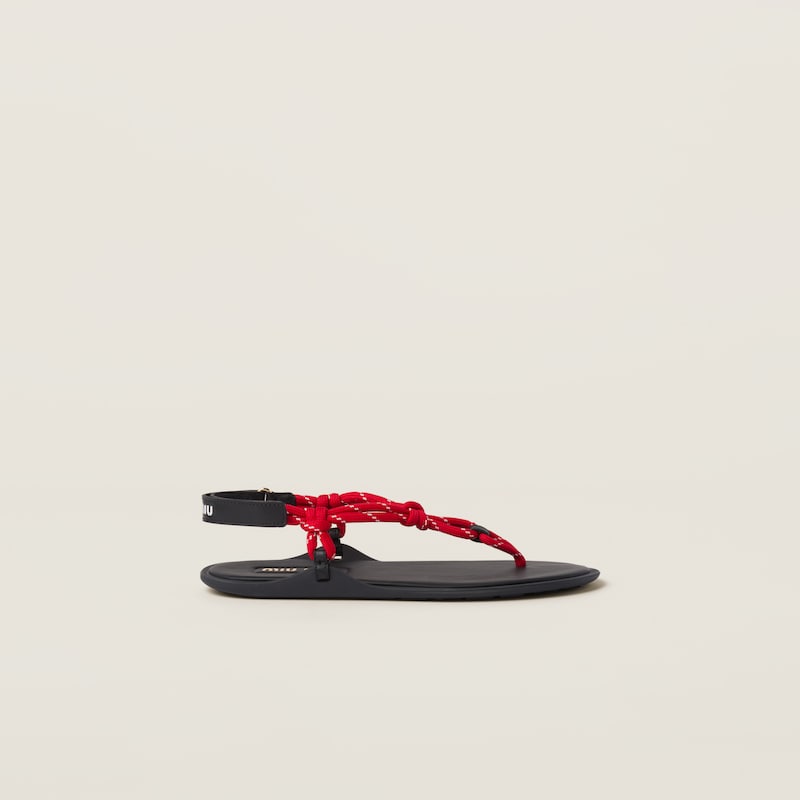 Riviere cord and leather sandals