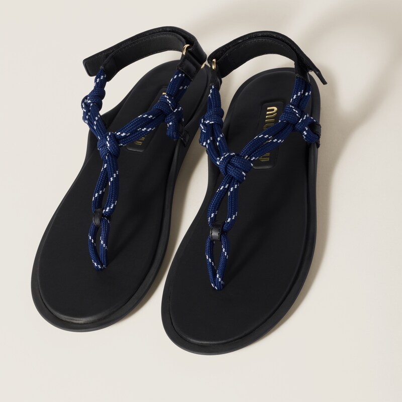 Riviere cord and leather sandals