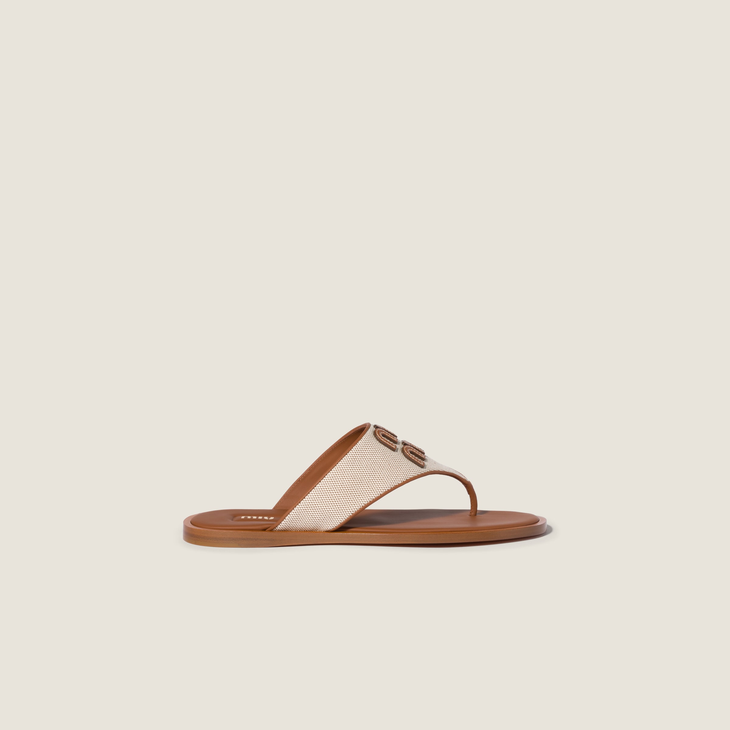 Miu Miu Canvas and leather thong sandals