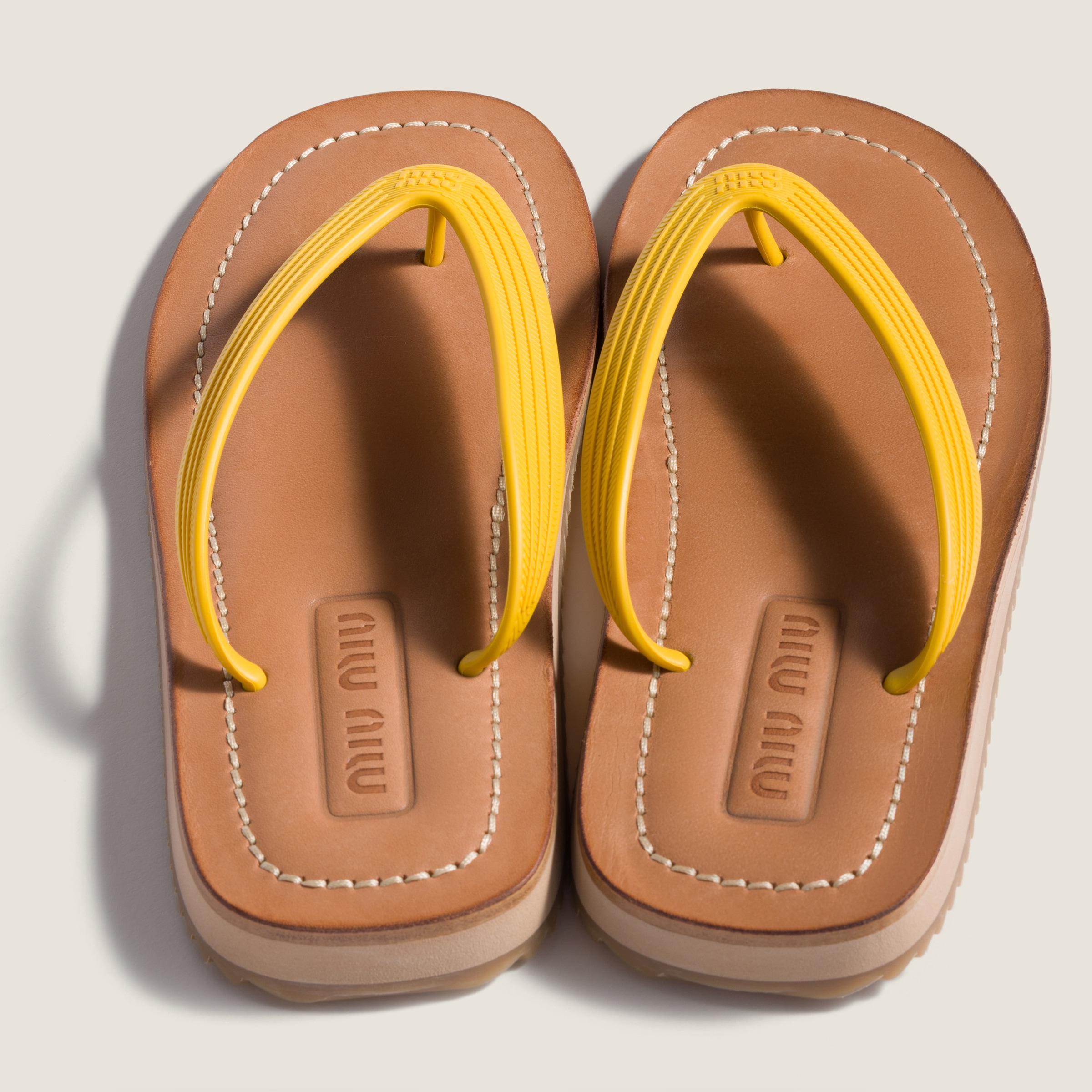 みゅうみゅう Yellow Thong Sandals | Miu Miu - United States