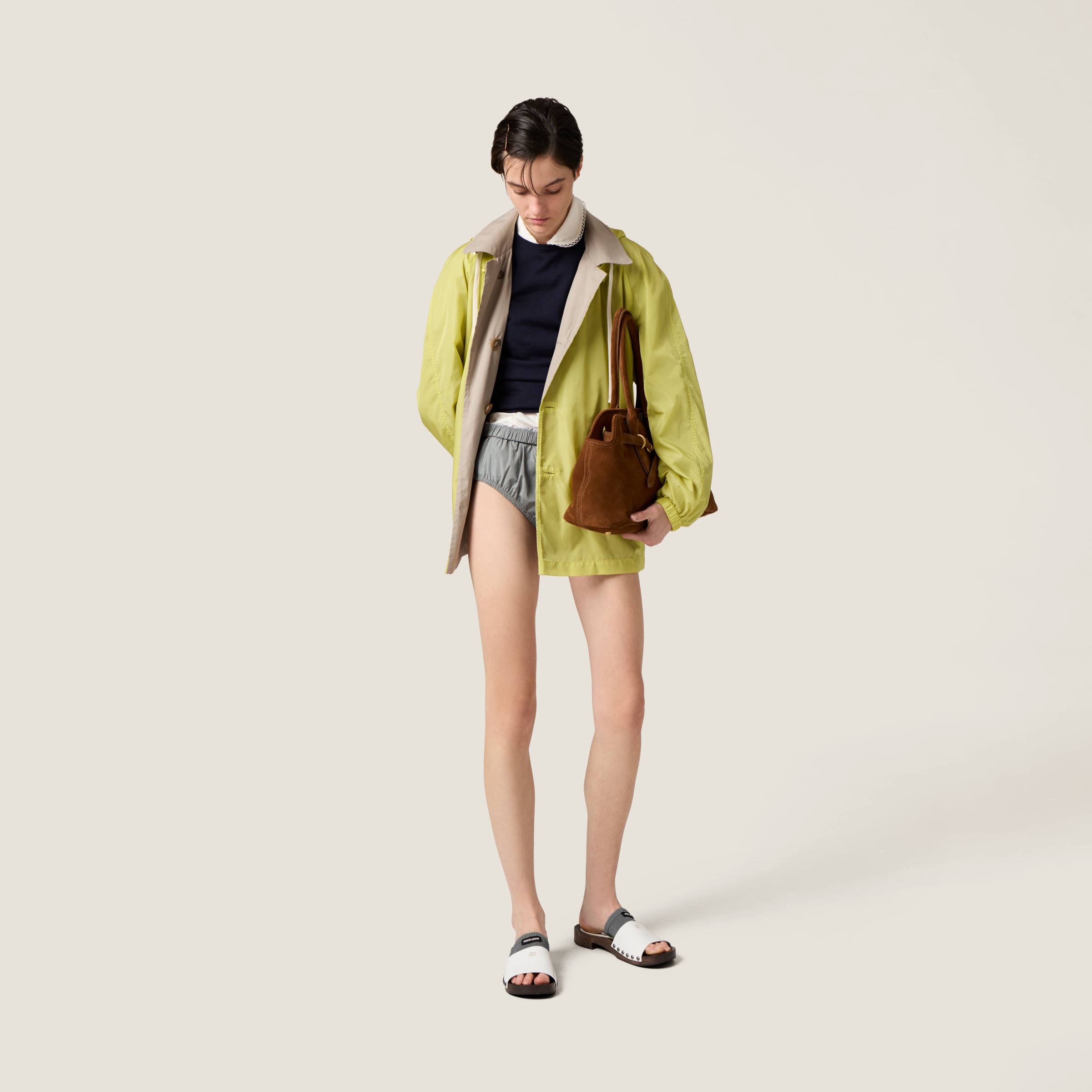 スリッポン Miu Miu Patent leather clogs White Patent Leather Clogs | Miu Miu
