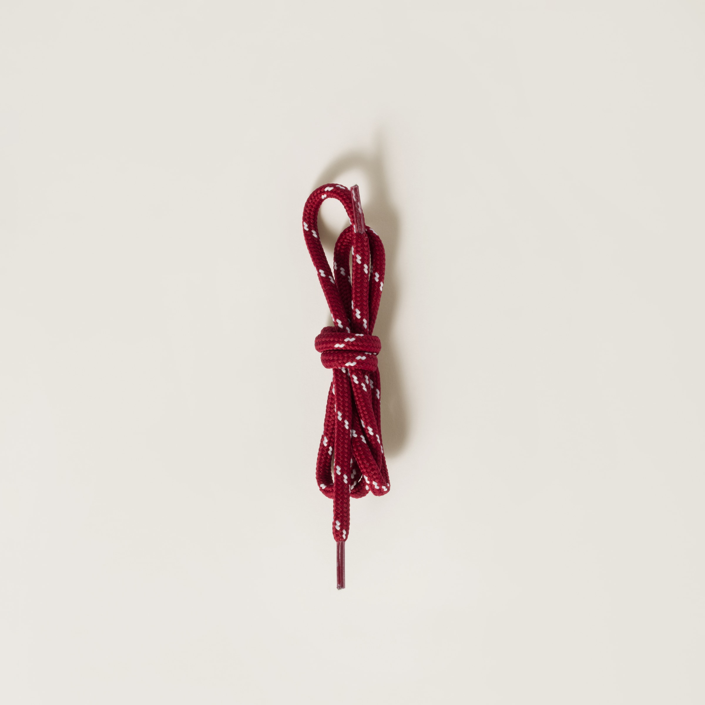 Miu Miu Two-tone Cord Laces In Burgundy/white